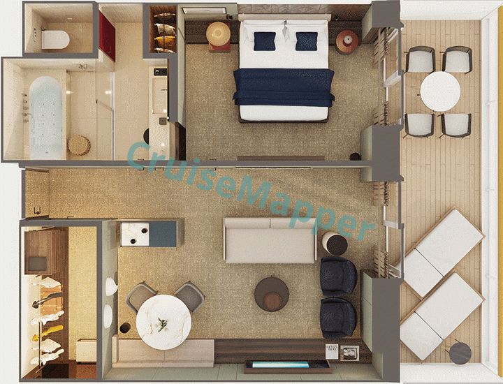 Norwegian Viva The Haven Owner Suite with Large Balcony floor plan Norwegian Viva The Haven Owner Suite with Large Balcony floor plan