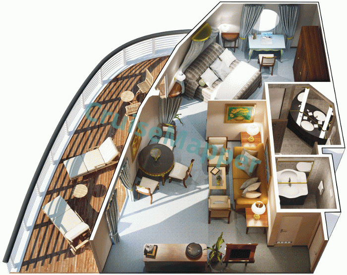 Oceania Sirena 2-Room Vista Suite floor plan Oceania Sirena 2-Room Vista Suite floor plan
